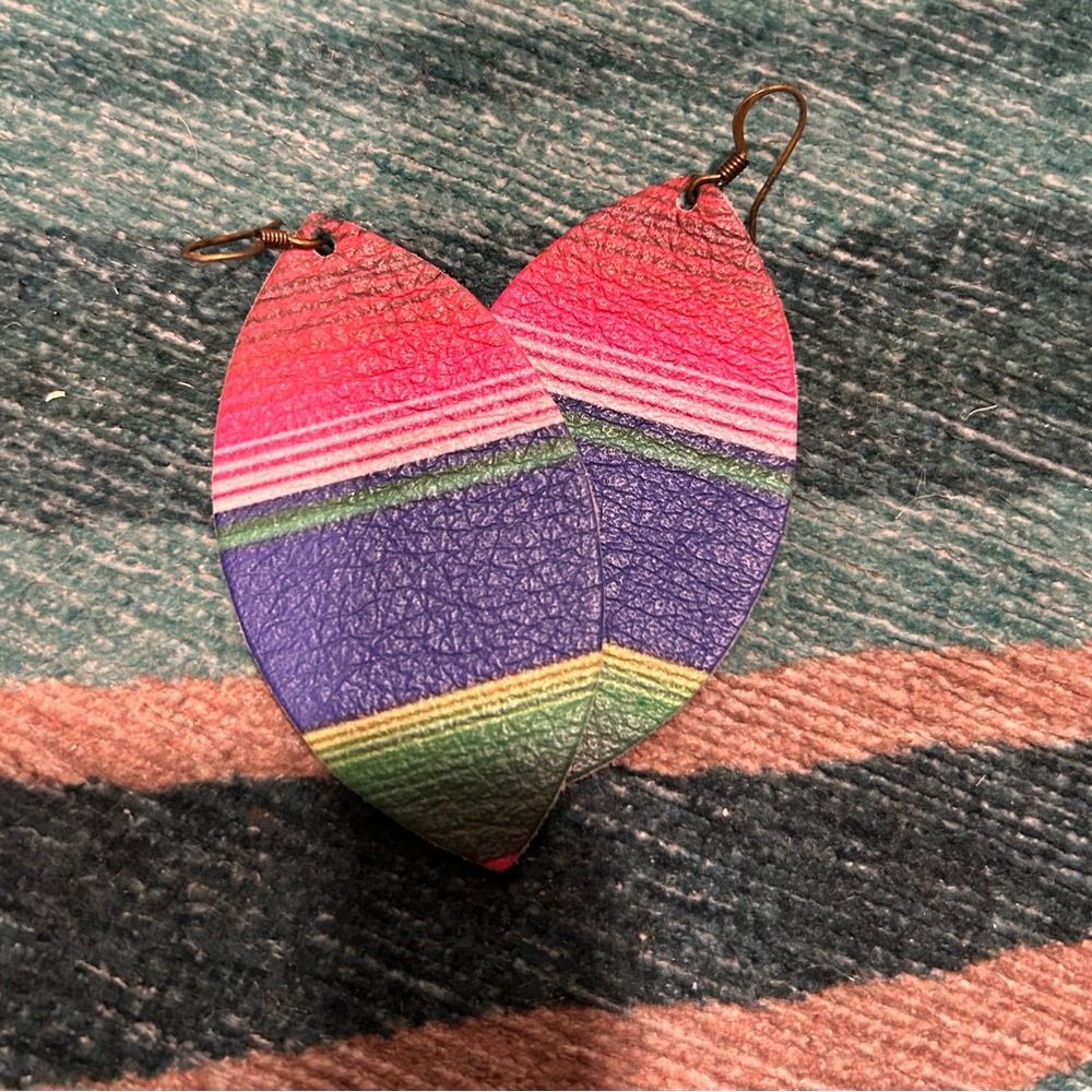 Multicolor Leaf-Shaped Earrings